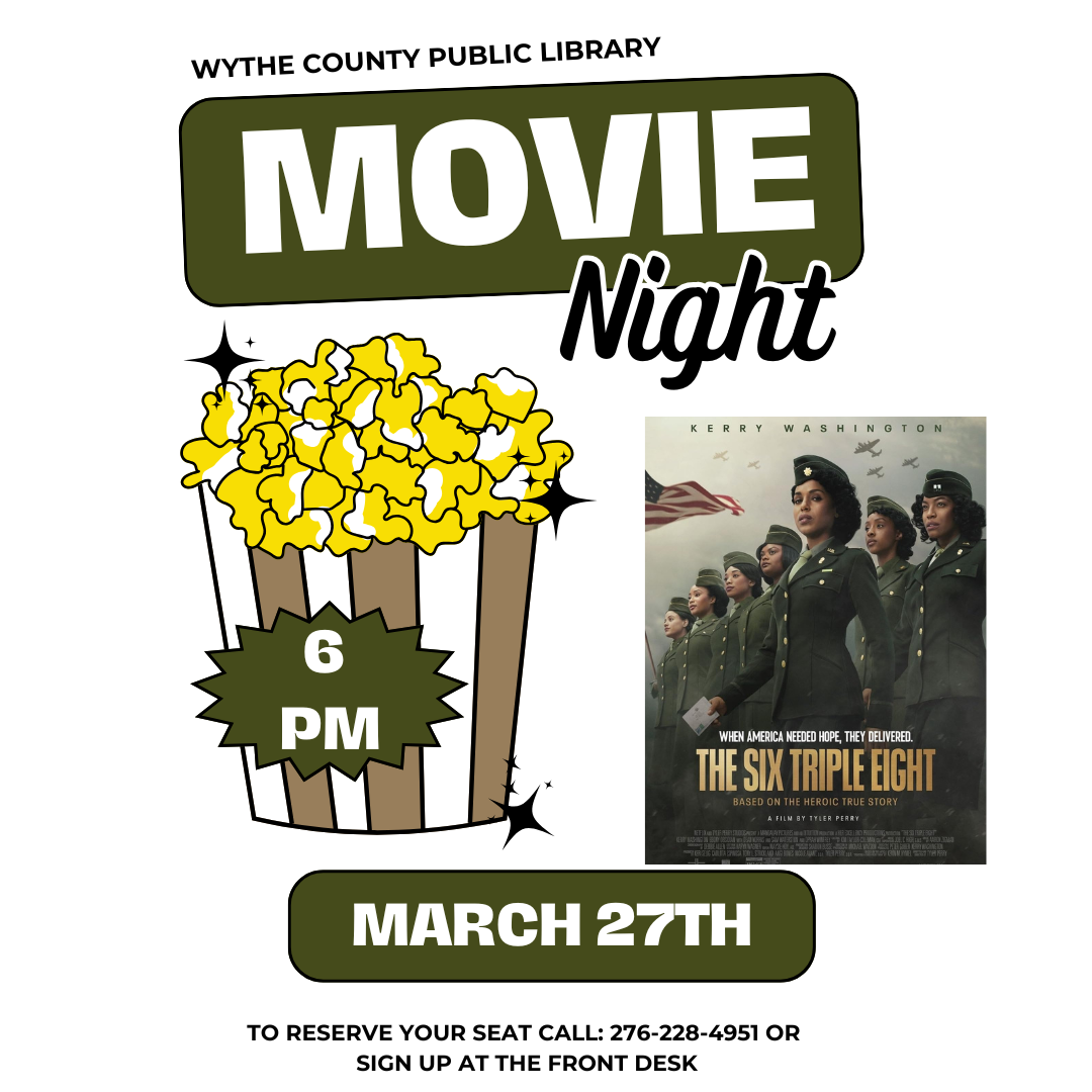 Popcorn and popcorn bucket with movie poster of Six Triple Eight