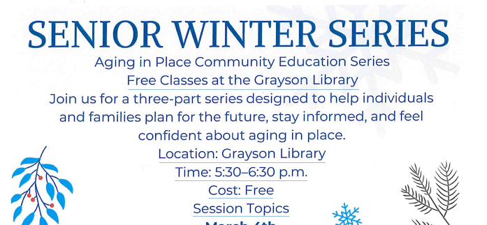 Featured image for “Senior Winter Series – Grayson County Library”