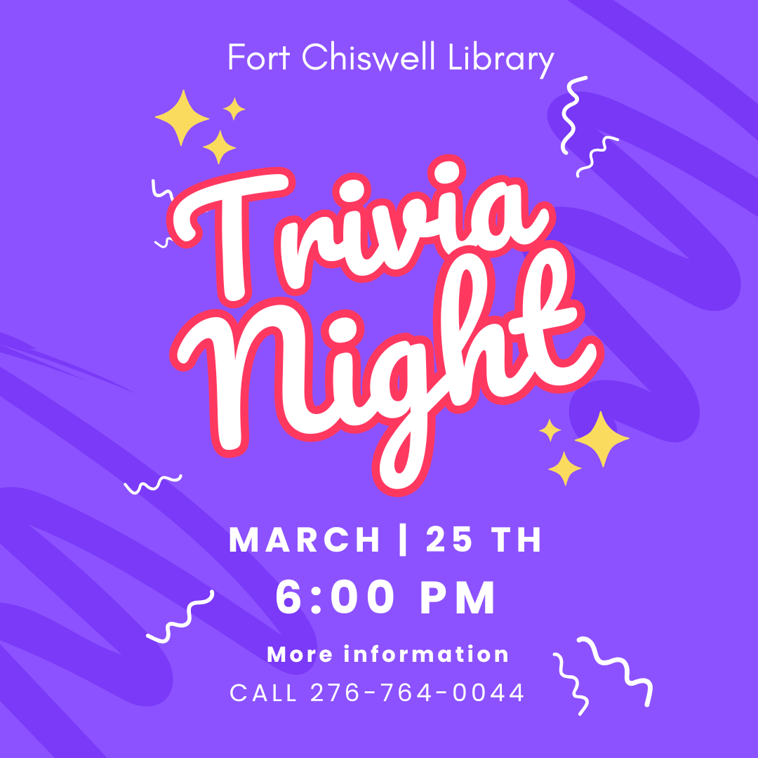 Purple Background with dark purple marks featuring Trivia Night