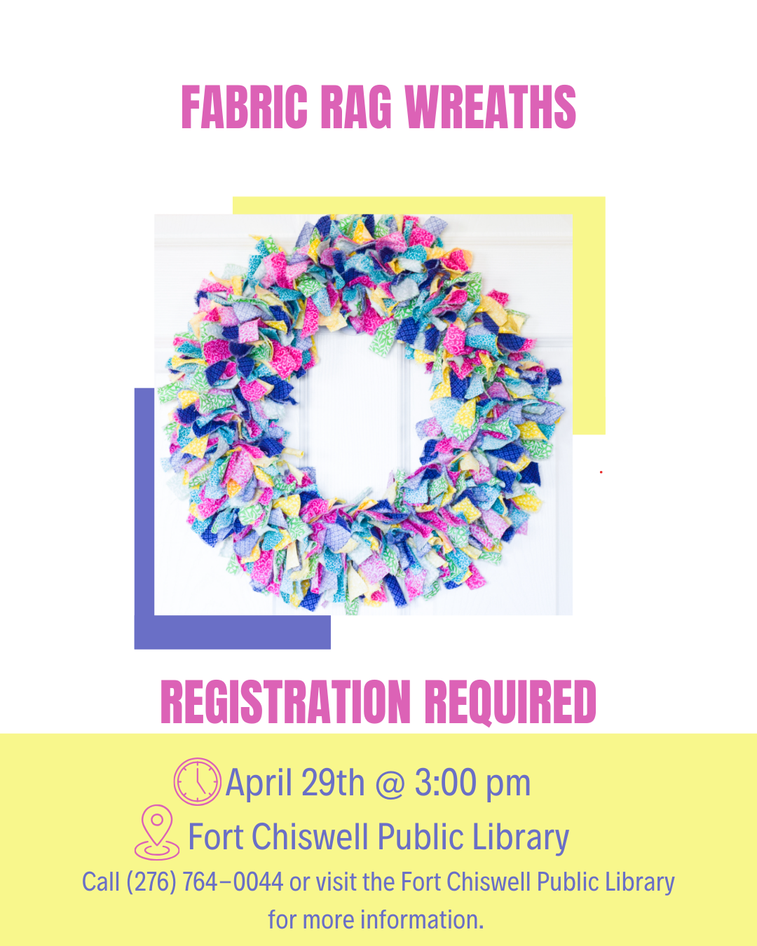 Door Wreath with yellow and blue background