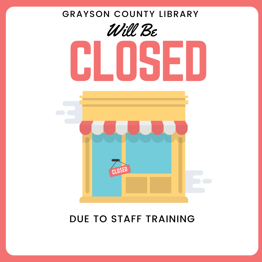 Library building with closed sign