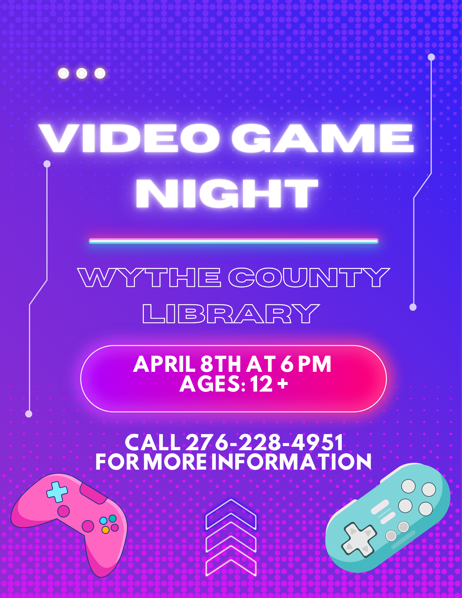 Video Game controllers for a video game night