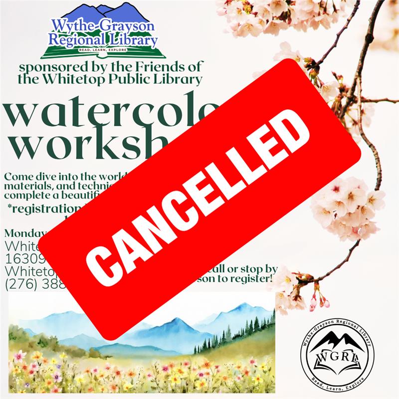 Cheery blossom background with water color mountains