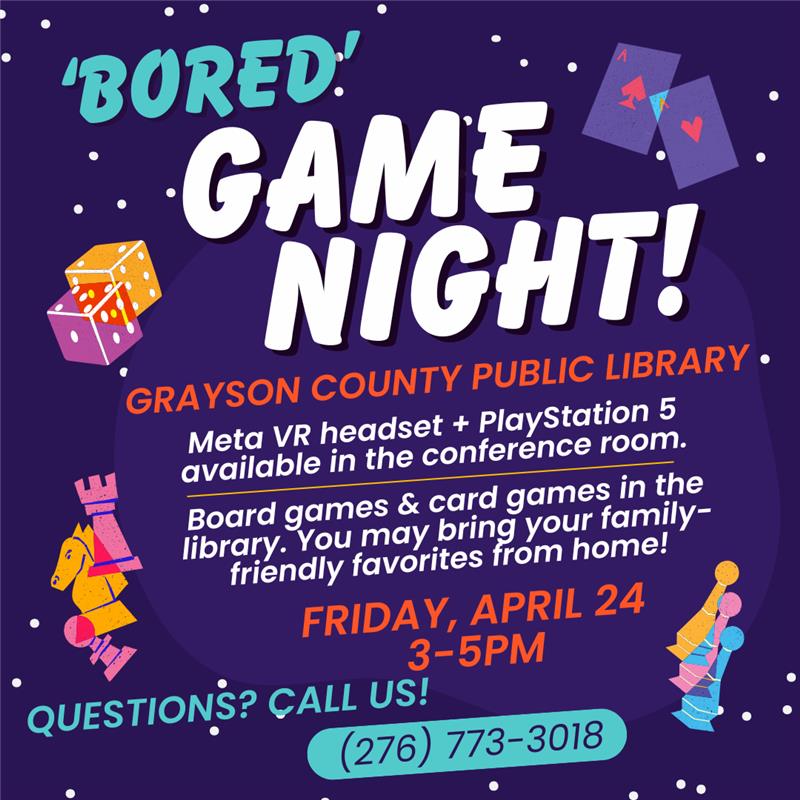 Purple background with cards, dice and chess pieces.