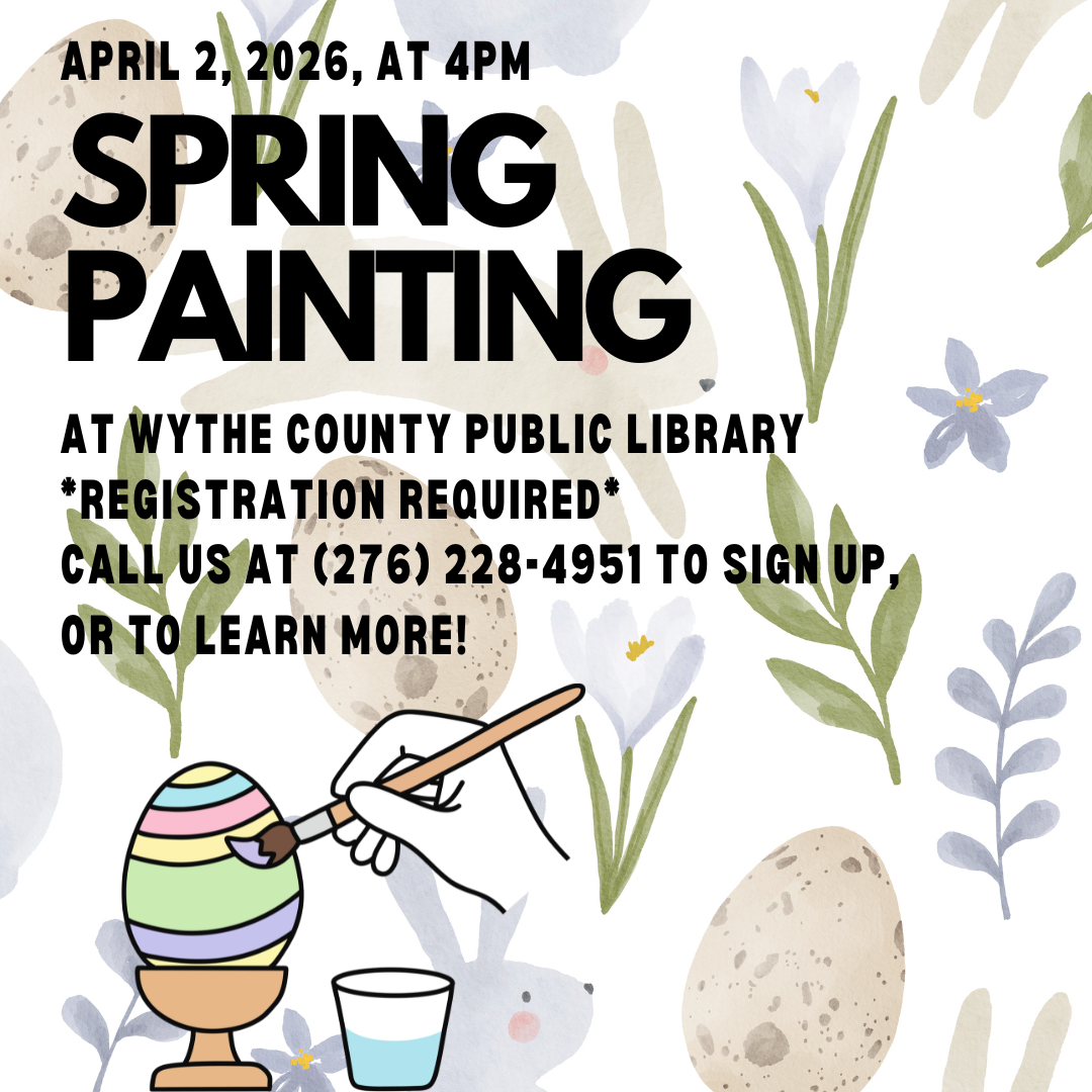 spring background with flowers and hand painting an egg.