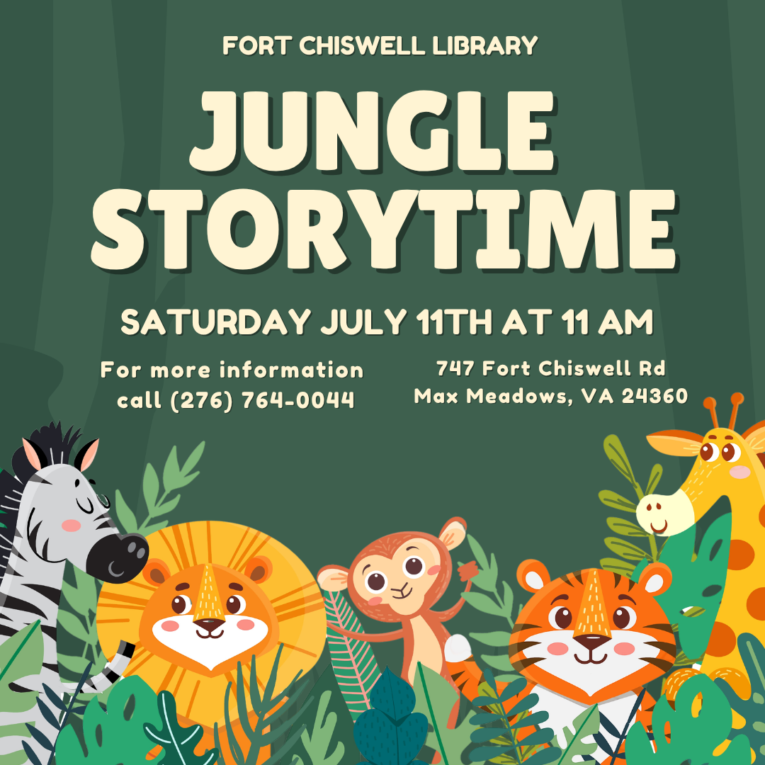 Green background with jungle animals