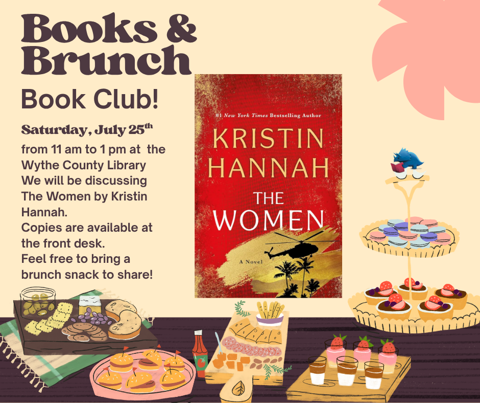 Food displayed on a table alongside The Women Book Cover