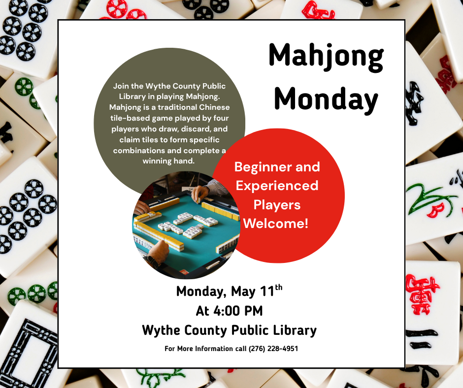 Mahjong tile back ground with Mahjong Monday