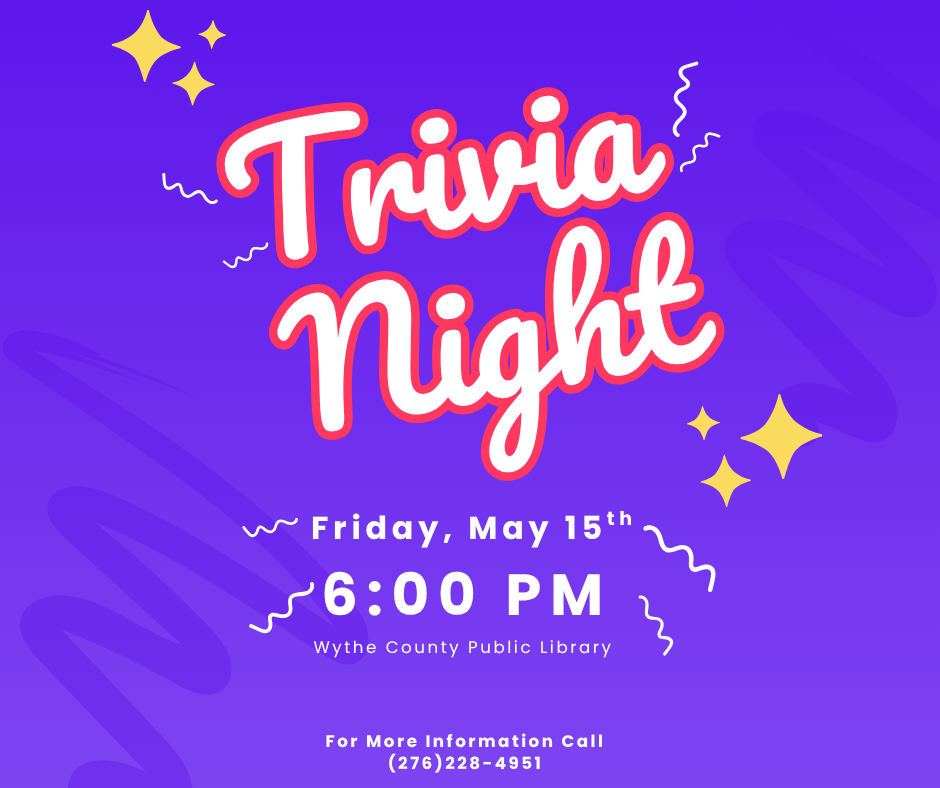 Purple Background with dark purple marks featuring Trivia Night