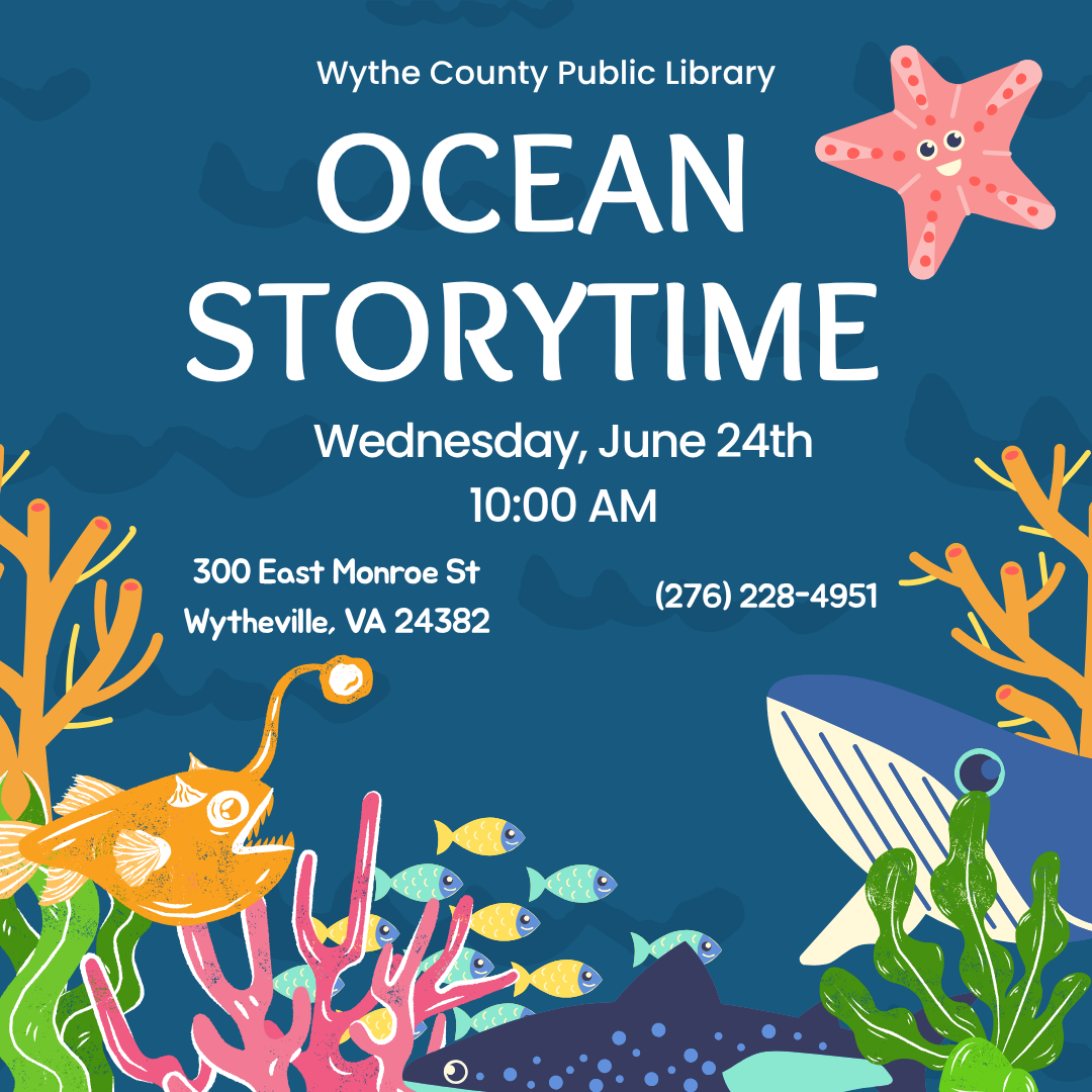 Blue background with ocean creatures