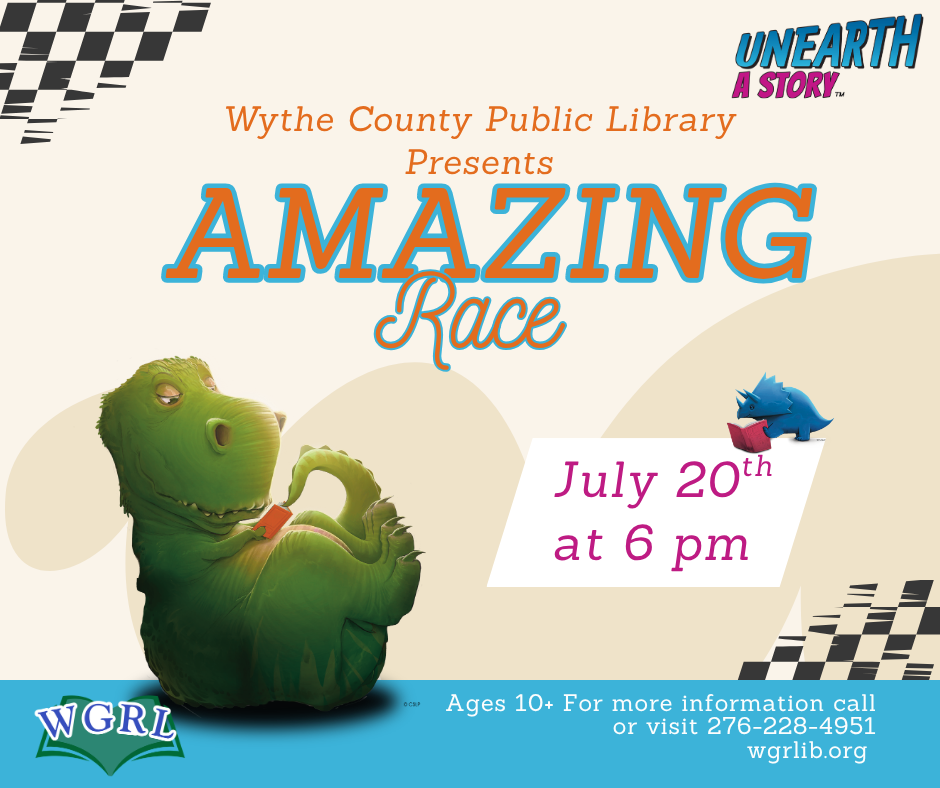 beige background with dinosaur reading