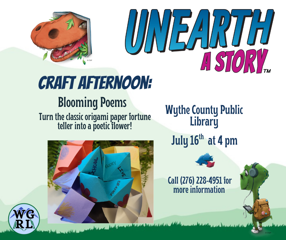 Green Mountain background with photo of origami foldable