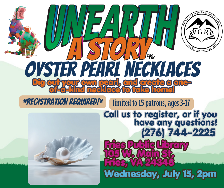 Green Mountain background with photo of a pearl in an oyster.