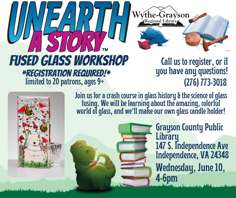 Green mountain background with photo of fused glass art