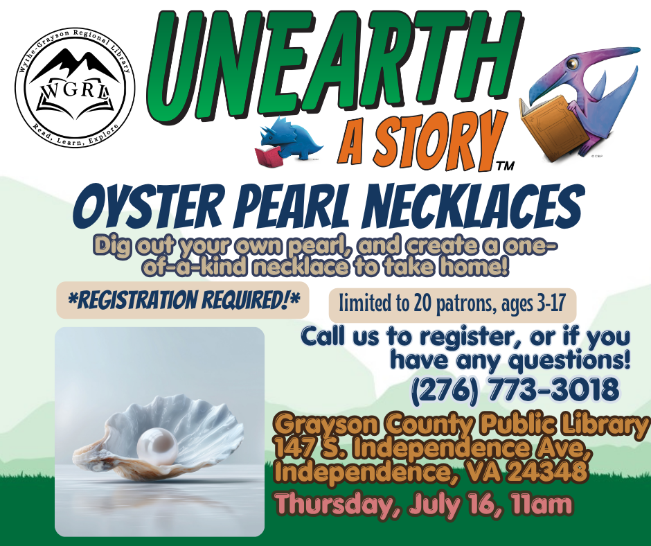 Green Mountain background with photo of a pearl in an oyster.