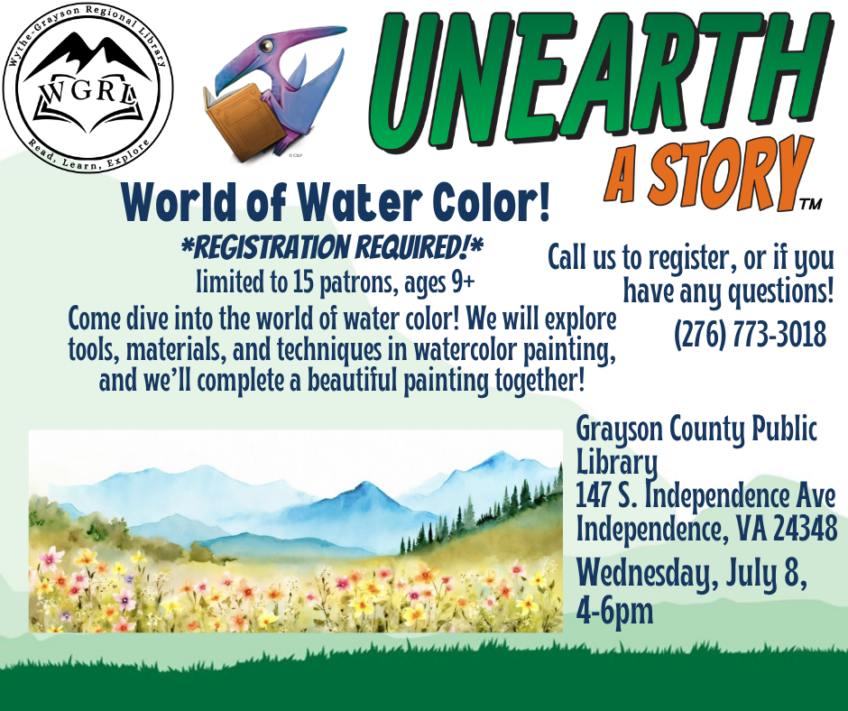 Green mountain background with water color photo of mountains