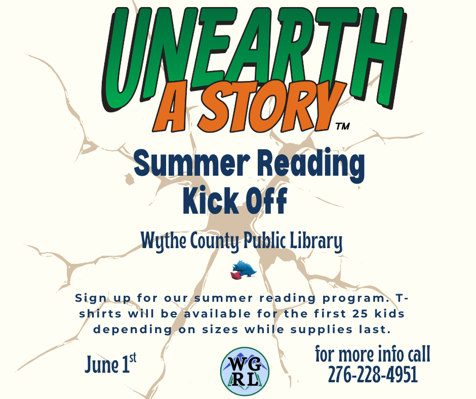 Unearth a story logo with a beige cracked background