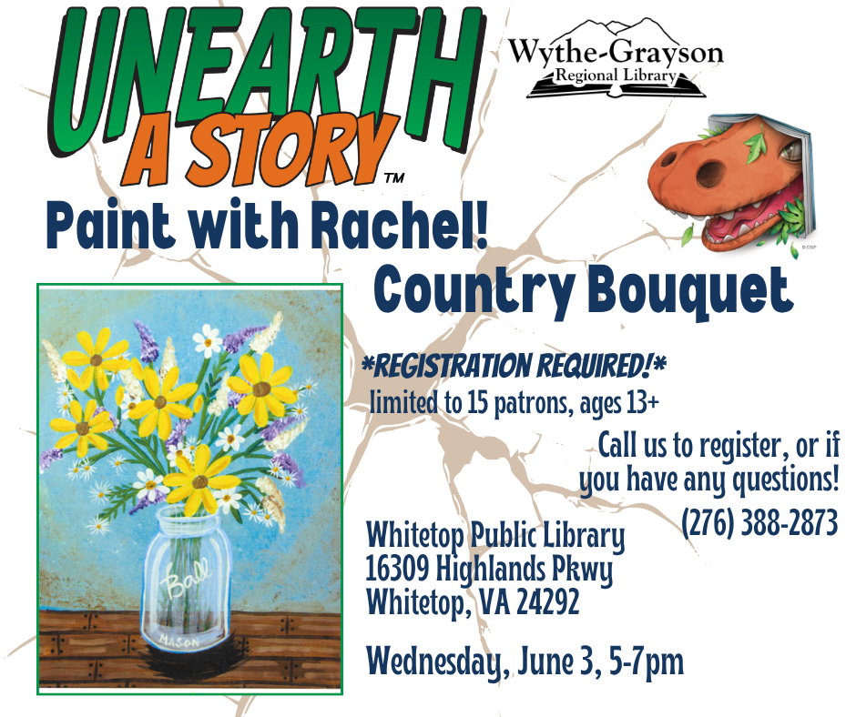 cracked beige background with photo of flower painting for painting class.