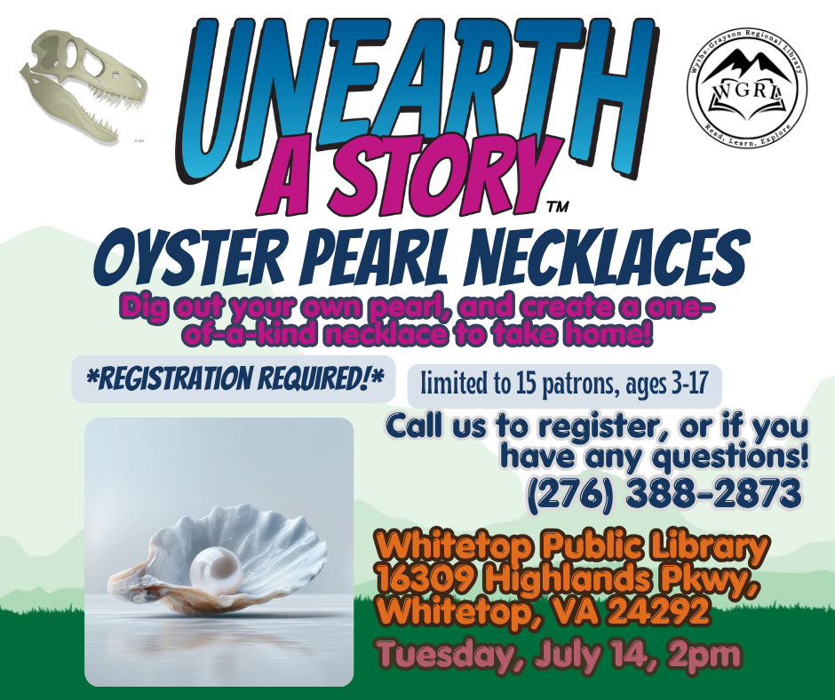 Green Mountain background with photo of a pearl in an oyster.