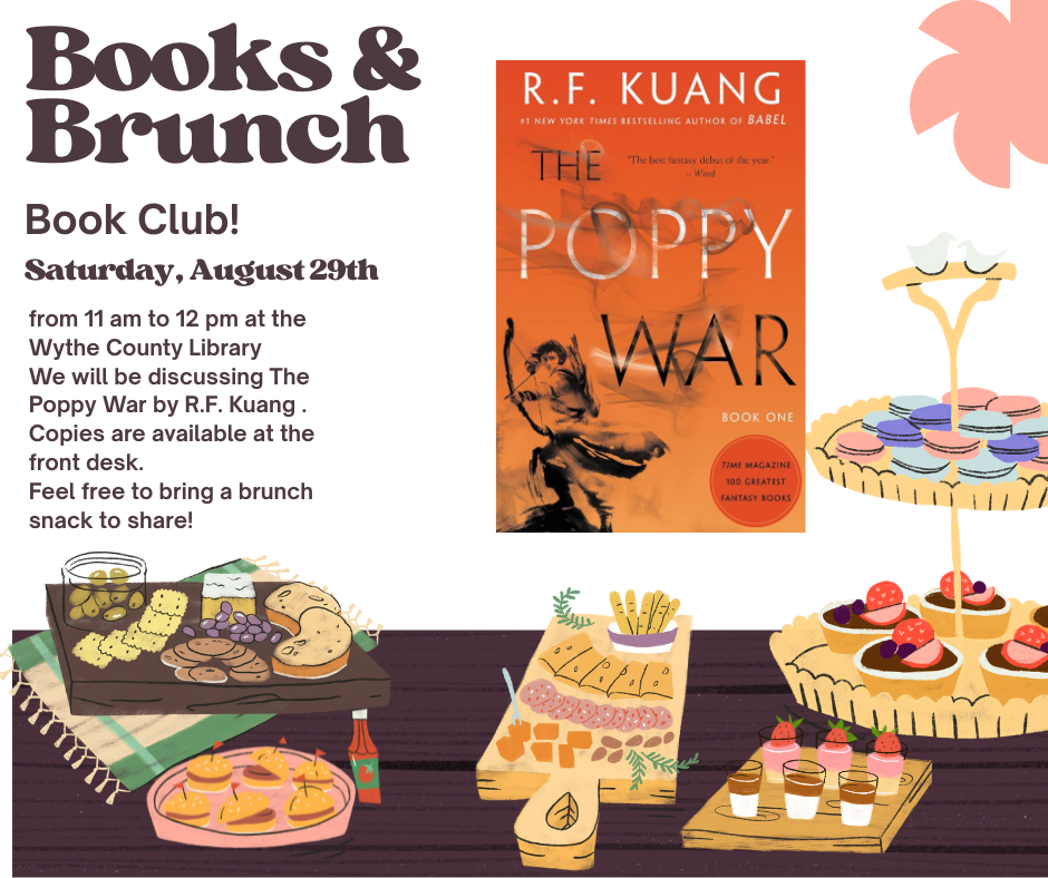 Food displayed on a table alongside The Poppy War Cover