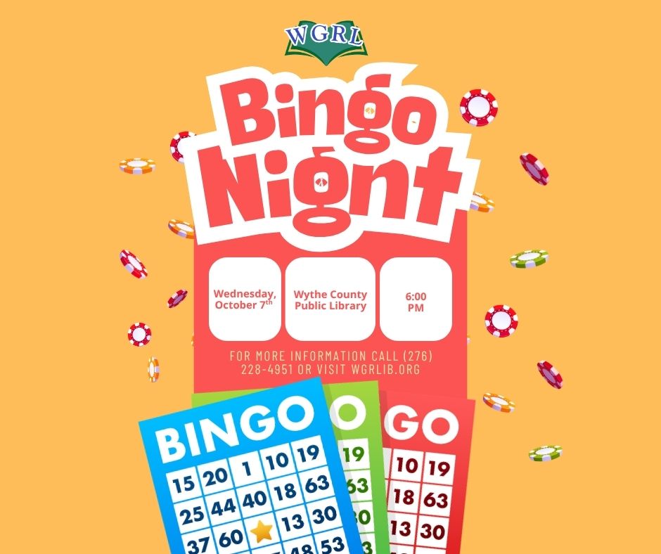 Bingo night with bingo card and chips