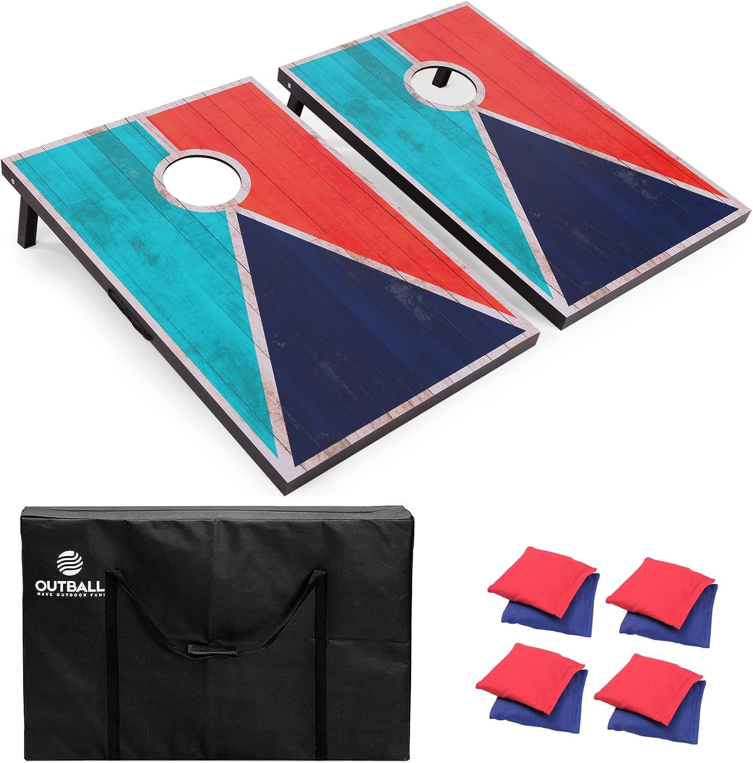 cornhole boards with bag and bean bags