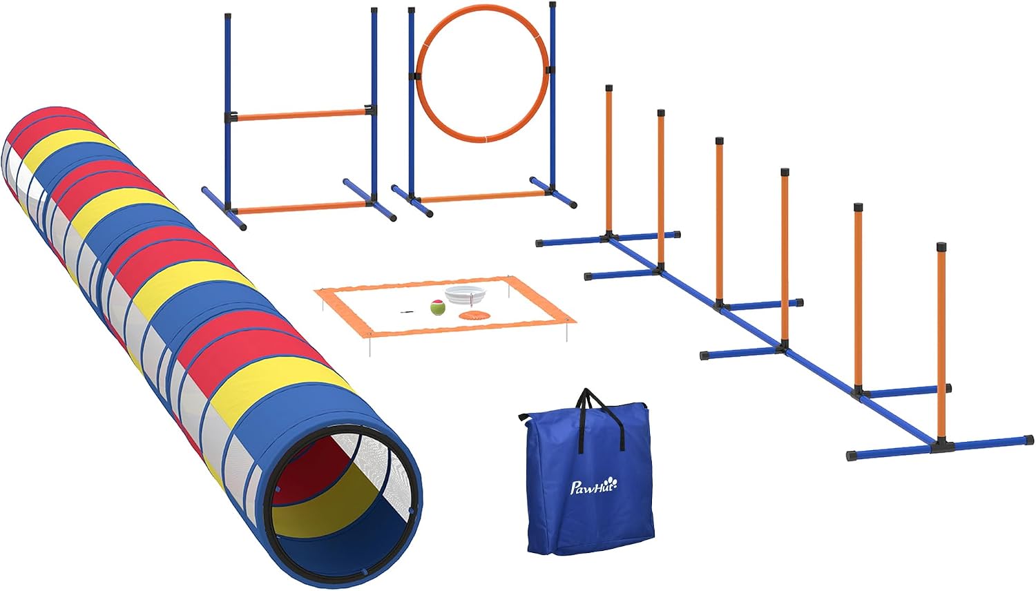 Dog Training Kit with tunnel and jumping fences