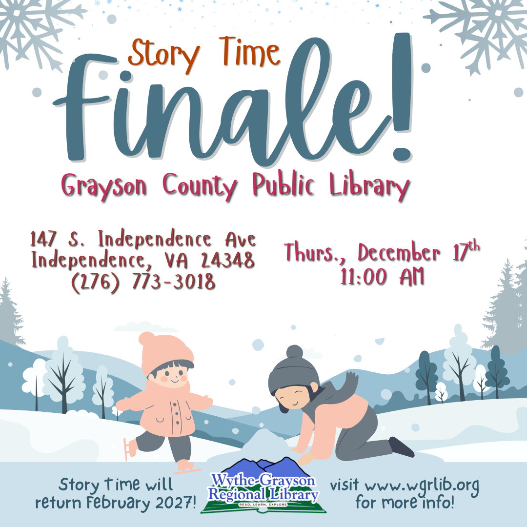 Kids playing in the snow for end of fall storytime